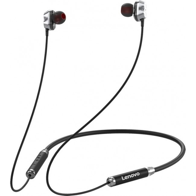 Lenovo HE08 Black Wireless In-Ear Bluetooth Earphone Double Coil
