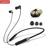 Lenovo HE08 Black Wireless In-Ear Bluetooth Earphone Double Coil