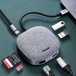 Baseus Fabric Series Dark Gray Multifunctional  HUB Adapter 7 in 1 Type-C  (CAHUB-DX0G) 