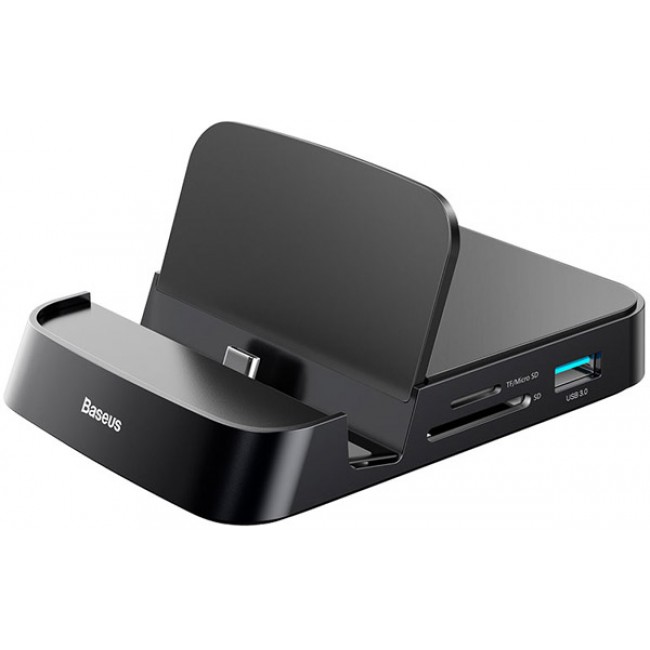 Baseus Phone Intelligent HUB Black Desktop Docking Station Stand For Mobile Phone USB Type-C (CAHUB-BT0G)