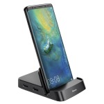 Baseus Phone Intelligent HUB Black Desktop Docking Station Stand For Mobile Phone USB Type-C (CAHUB-BT0G)