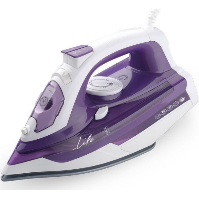 Life Silky Purple Steam Iron 2400W With Ceramic Soleplate SI-100 (221-0092)