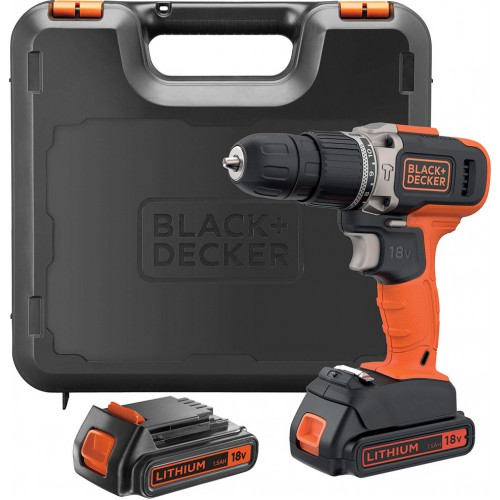 Black & Decker BCD003C2K Κρουστικό Δραπανοκατσάβιδο Μπαταρίας 18V 2x1.5Ah    (BCD003C2K-QW)