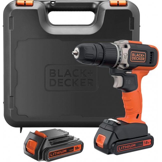 Black & Decker BCD003C2K Κρουστικό Δραπανοκατσάβιδο Μπαταρίας 18V 2x1.5Ah    (BCD003C2K-QW)