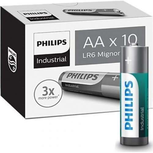 Philips Industrial LR6 Μπαταρίες Αλκαλικές size AA 1.5V 10Τμχ    (40289)