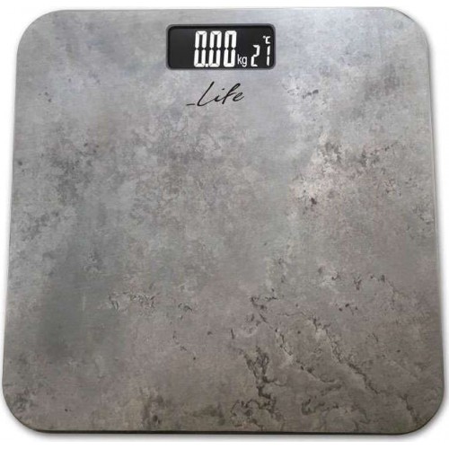 Life Ηλεκτρονική Ζυγαριά Μπάνιου Mε 'Eνδειξη Θερμοκρασίας Χώρου    (BSC-001)