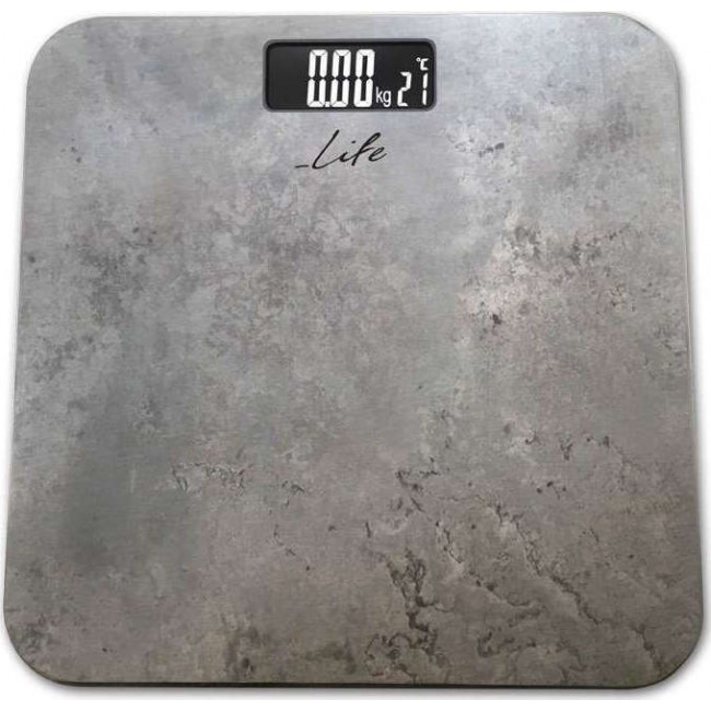 Life Ηλεκτρονική Ζυγαριά Μπάνιου Mε 'Eνδειξη Θερμοκρασίας Χώρου    (BSC-001)