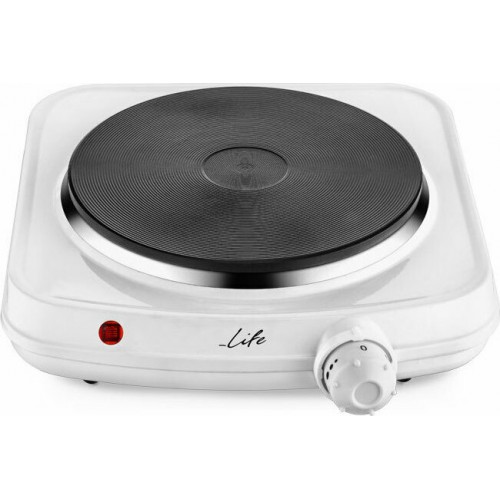 Life Perfect Cook Λευκή Ηλεκτρική Επιτραπέζια Μονή Εστία 1500W    (221-0184)