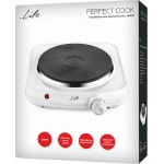 Life Perfect Cook Λευκή Ηλεκτρική Επιτραπέζια Μονή Εστία 1500W    (221-0184)