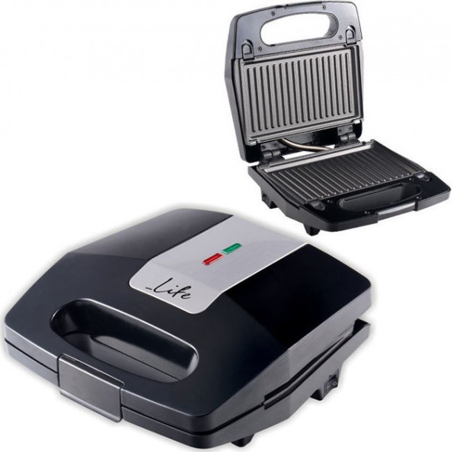 Life Sandwich Toaster STG-200  Με Αποσπώμενες Αντικολλητικές Grill Πλάκες Και Διακόπτη ON/OFF  700W  (221-0056)
