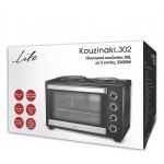 Life Kouzinaki 302 , 30L , με κυκλοφορία θερμού αέρα και 2 εστίες ( 15,4cm και 18,7cm), 1600W  (221-0153)