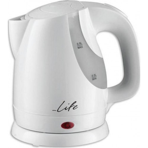 Life WK-004 Plastic Electric Kettle 0.9L 1100-1300W  white Ηλεκτρικός Βραστήρας  Μ.180 Π.150 Ύ.170 (221-0106)