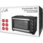 Life Kouzinaki 382, 38L  Ηλεκτρικό Φουρνάκι  με 2 εστίες (15.4cm και 18.7cm), ισχύς 1600W  (221-0162)