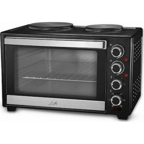 Life Kouzinaki 382, 38L  Ηλεκτρικό Φουρνάκι  με 2 εστίες (15.4cm και 18.7cm), ισχύς 1600W  (221-0162)
