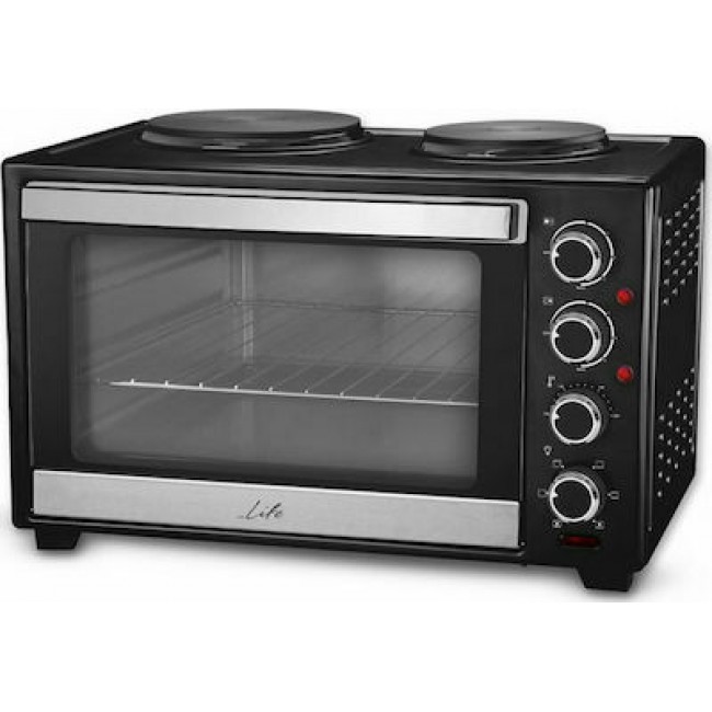 Life Kouzinaki 382, 38L  Ηλεκτρικό Φουρνάκι  με 2 εστίες (15.4cm και 18.7cm), ισχύς 1600W  (221-0162)