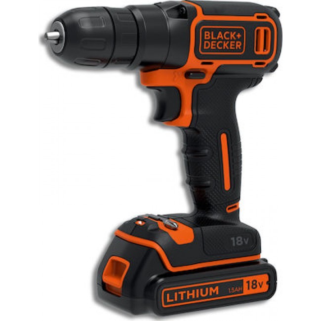 BLACK & DECKER BDCD18 Δραπανοκατσάβιδο 18V Με 1,5Ah Μπαταρία Kαι Φορτιστή