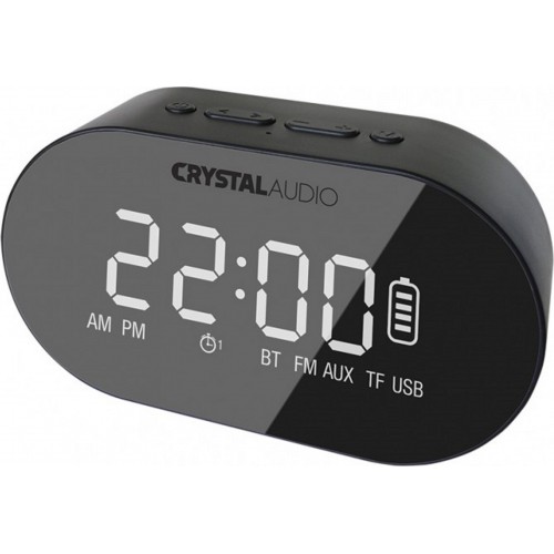 Crystal Audio BTC1-K  Μαύρο Επιτραπέζιο Ρολόι Ξυπνητήρι Ραδιόφωνο 