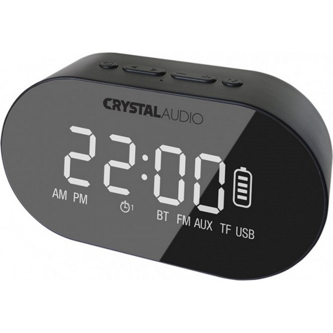 Crystal Audio BTC1-K  Μαύρο Επιτραπέζιο Ρολόι Ξυπνητήρι Ραδιόφωνο 