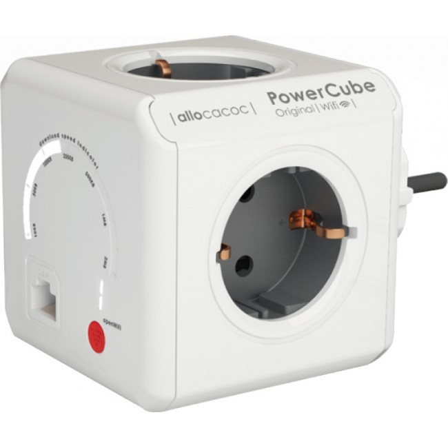 Allocacoc PowerCube Original WiFi Γκρι Πολύπριζο 4 θέσεων (9610/DEORWF)