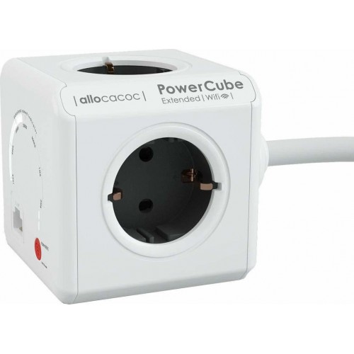Allocacoc Power Cube Extended WiFi Γκρι Πολύπριζο 4 Θέσεων (9710/DEEXWF)