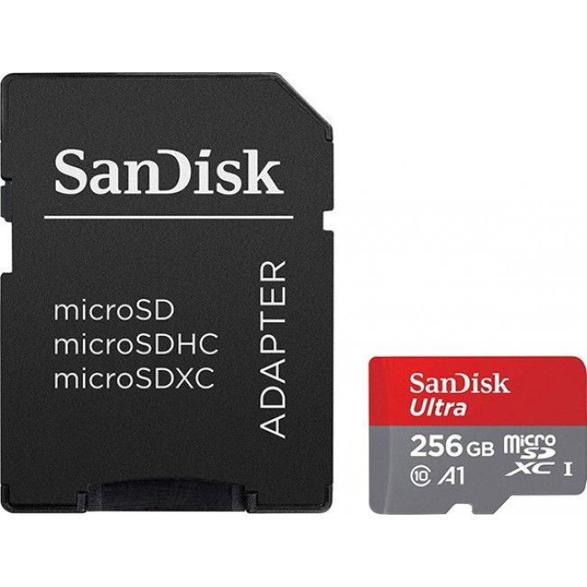 SanDisk Ultra microSDXC 256GB  A1 U1 UHS-I Class 10 With SD Adapter (SDSQUA4-256G-GN6MA)