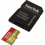 SanDisk Extreme microSDXC 64GB U3 V30 A2 With Adapter Drone (SDSQXA2-064G-GN6AA)