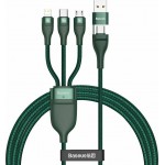 Baseus CA2T3-06 Πράσινο Καλώδιο USB Για Φόρτιση Και Μεταφορά Δεδομένων Type-C / microUSB 1,2m 5Α