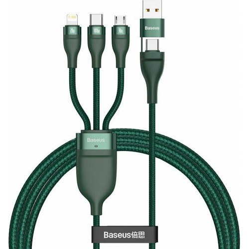 Baseus CA2T3-06 Πράσινο Καλώδιο USB Για Φόρτιση Και Μεταφορά Δεδομένων Type-C / microUSB 1,2m 5Α
