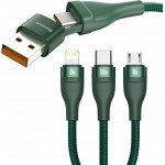 Baseus CA2T3-06 Πράσινο Καλώδιο USB Για Φόρτιση Και Μεταφορά Δεδομένων Type-C / microUSB 1,2m 5Α