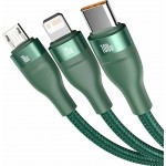 Baseus CA2T3-06 Πράσινο Καλώδιο USB Για Φόρτιση Και Μεταφορά Δεδομένων Type-C / microUSB 1,2m 5Α