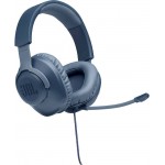 JBL Quantum 100 (Blue), Over-Ear Wired Gaming Headset