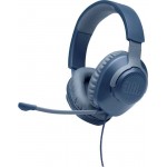 JBL Quantum 100 (Blue), Over-Ear Wired Gaming Headset