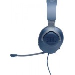 JBL Quantum 100 (Blue), Over-Ear Wired Gaming Headset