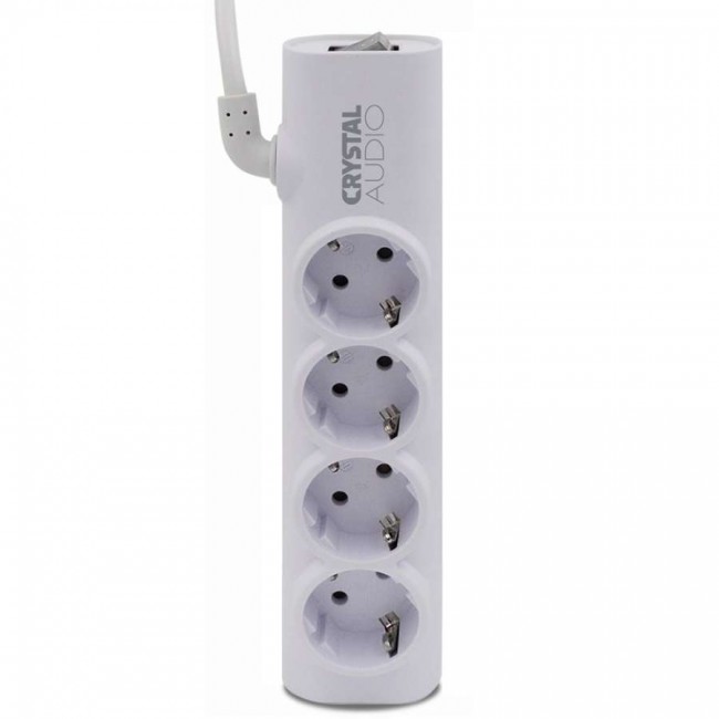 Crystal Audio PSEL4S Λευκό Πολύπριζο 4 Θέσεων