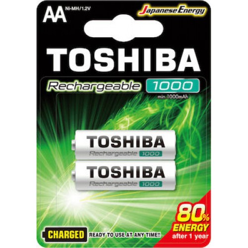 Toshiba Rechargeable AA Ni-MH/1.2V 1000mAh 2τμχ