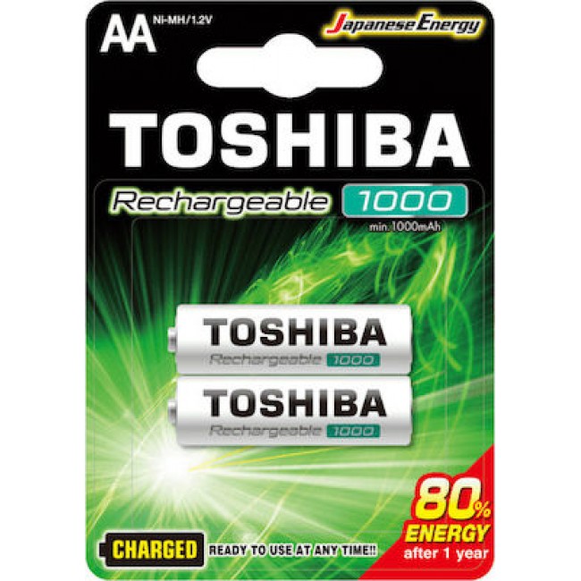 Toshiba Rechargeable AA Ni-MH/1.2V 1000mAh 2τμχ