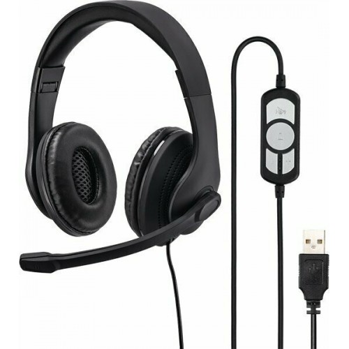 Hama HS-USB300 Black USB Office Headset  Stereo 