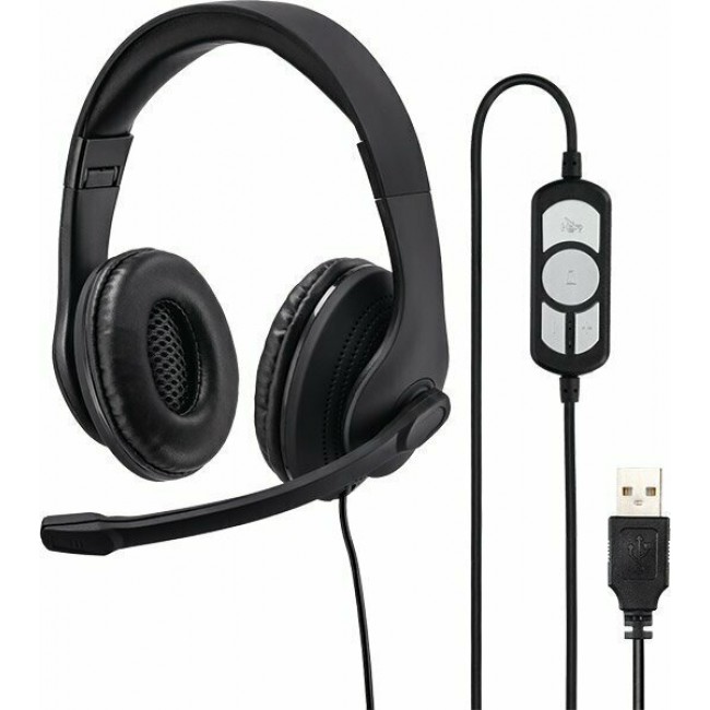 Hama HS-USB300 Black USB Office Headset  Stereo 