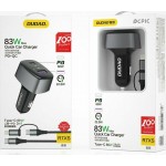 Dudao Tαχυφορτιστής Αυτοκινήτου με Καλώδιο  2xUSB 1xType-C 60W (R7SX)