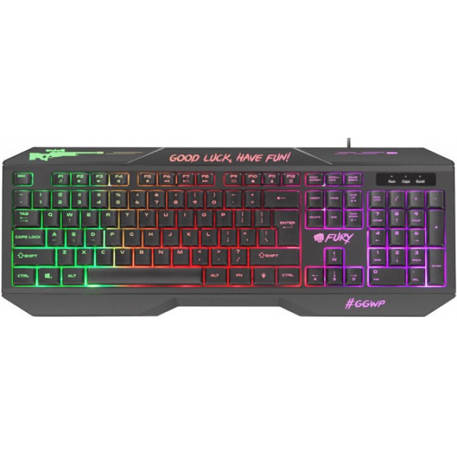 Natec Fury Hellfire 2 Backlight Gaming Keyboard US Layout  (NFU-1549)