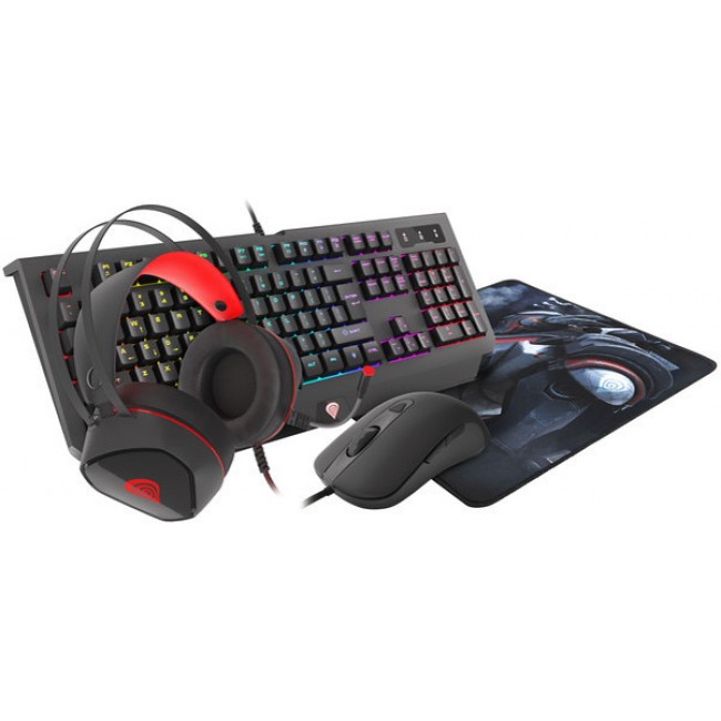 Genesis  Cobalt 330 RGB  Gaming Combo Set 4 in1  Keyboard + Mouse + Headphones + Mousepad US Layout  (NGC-1469)