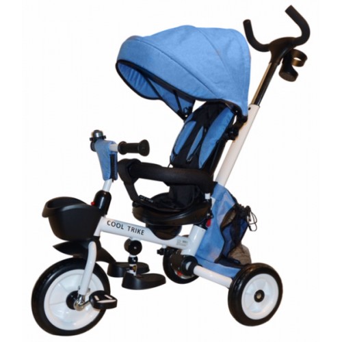 Cool Trike  B56 Γαλάζιο Παιδικό Τρίκυκλο Ποδήλατο Αναδιπλούμενο Με Μπάρα Και Τέντα