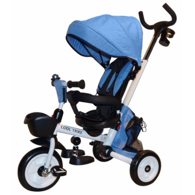 Cool Trike  B56 Γαλάζιο Παιδικό Τρίκυκλο Ποδήλατο Αναδιπλούμενο Με Μπάρα Και Τέντα