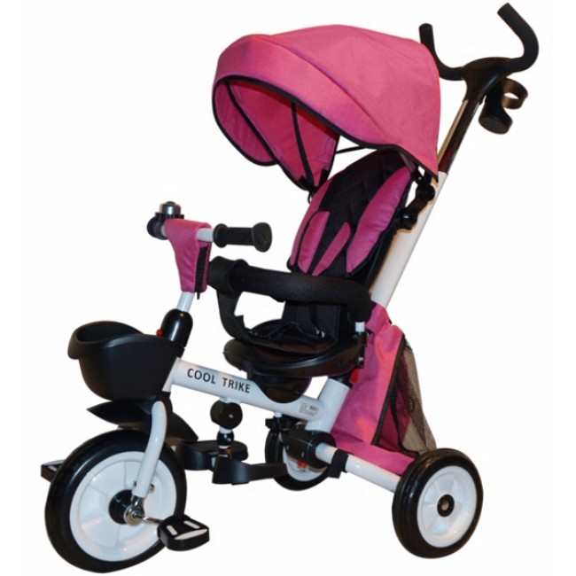 Cool Trike  B56 Ροζ Παιδικό Τρίκυκλο Ποδήλατο Αναδιπλούμενο Με Μπάρα Και Τέντα