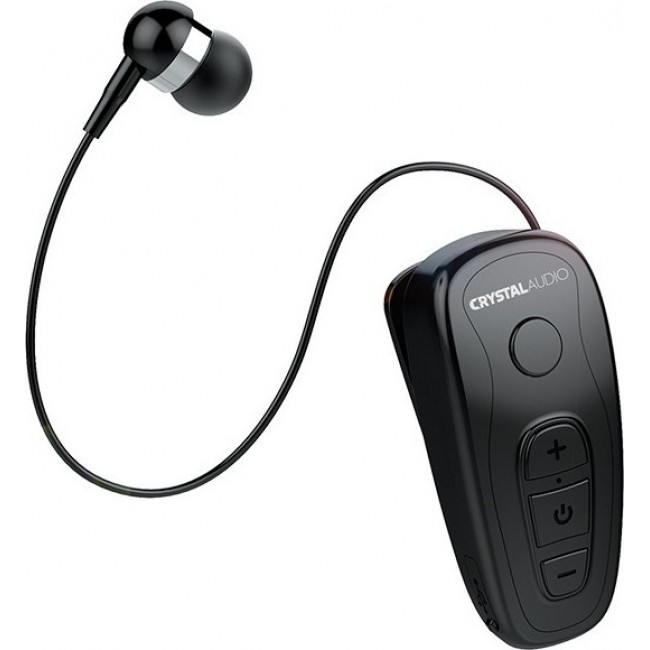 Crystal Audio R1-K Black Bluetooth Retractable Earphones