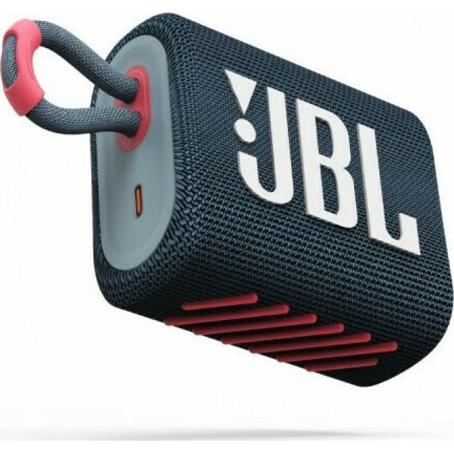 JBL GO 3  Blue-Pink  Αδιάβροχο Φορητό Ηχείο Bluetooth Portable Bluetooth Speaker Waterproof IP67  (JBLGO3BLUP)